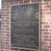 The marker for the grave site of Benjamin Franklin on the gate to the Christ Church Burial Grounds in Philadelphia.