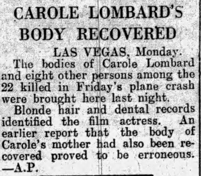 Report that Carole's body was recovered.